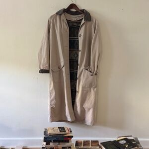 L.L. Bean Lined Barn Jacket Trench with Wool Insert